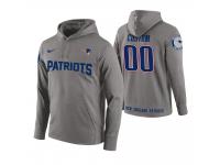 Men New England Patriots Circuit Wordmark Custom Gray Pullover Hoodie