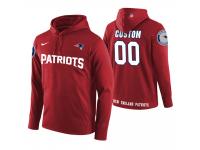 Men New England Patriots Circuit Wordmark Custom Red Pullover Hoodie