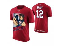 Men New England Patriots Tom Brady #12 Red Cartoon And Comic Artistic Painting T-Shirt