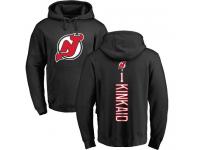 Men New Jersey Devils #1 Keith Kinkaid Adidas Black Backer Pullover Hoodie NHL Jersey