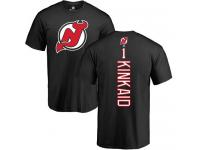 Men New Jersey Devils #1 Keith Kinkaid Adidas Black Backer T-Shirt NHL