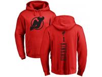 Men New Jersey Devils #1 Keith Kinkaid Adidas Red One Color Backer Pullover Hoodie NHL Jersey