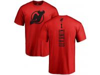 Men New Jersey Devils #1 Keith Kinkaid Adidas Red One Color Backer T-Shirt NHL