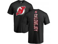 Men New Jersey Devils #12 Ben Lovejoy Adidas Black Backer T-Shirt NHL