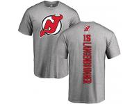 Men New Jersey Devils #15 Jamie Langenbrunner Adidas Ash Backer T-Shirt NHL