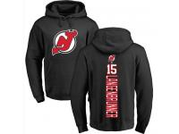 Men New Jersey Devils #15 Jamie Langenbrunner Adidas Black Backer Pullover Hoodie NHL Jersey