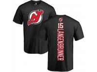 Men New Jersey Devils #15 Jamie Langenbrunner Adidas Black Backer T-Shirt NHL