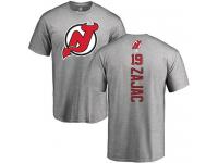 Men New Jersey Devils #19 Travis Zajac Adidas Ash Backer T-Shirt NHL