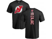 Men New Jersey Devils #19 Travis Zajac Adidas Black Backer T-Shirt NHL