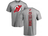 Men New Jersey Devils #20 Blake Coleman Adidas Ash Backer T-Shirt NHL