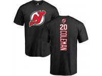 Men New Jersey Devils #20 Blake Coleman Adidas Black Backer T-Shirt NHL