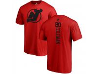 Men New Jersey Devils #20 Blake Coleman Adidas Red One Color Backer T-Shirt NHL