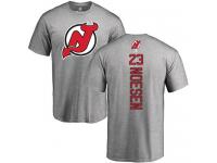 Men New Jersey Devils #23 Stefan Noesen Adidas Ash Backer T-Shirt NHL