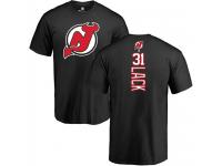 Men New Jersey Devils #31 Eddie Lack Adidas Black Backer T-Shirt NHL