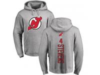 Men New Jersey Devils #4 Scott Stevens Adidas Ash Backer Pullover Hoodie NHL Jersey