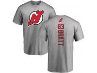 Men New Jersey Devils #63 Jesper Bratt Adidas Ash Backer T-Shirt NHL