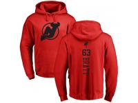 Men New Jersey Devils #63 Jesper Bratt Adidas Red One Color Backer Pullover Hoodie NHL Jersey