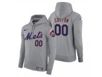 Men New York Mets Custom Nike Gray Road Hoodie