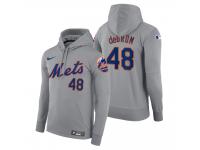 Men New York Mets Jacob deGrom Nike Gray Road Hoodie