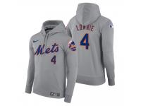 Men New York Mets Jed Lowrie Nike Gray Road Hoodie