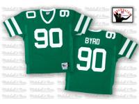 Men NFL New York Jets #90 Dennis Byrd Throwback Home Green Mitchell and Ness Jersey
