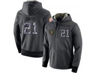 Men NFL Nike Oakland Raiders #21 Sean Smith Stitched Black Anthracite Salute to Service Player Performance Hoodie