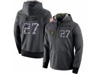 Men NFL Nike Oakland Raiders #27 Reggie Nelson Stitched Black Anthracite Salute to Service Player Performance Hoodie