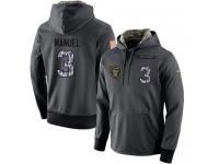 Men NFL Nike Oakland Raiders #3 E. J. Manuel Stitched Black Anthracite Salute to Service Player Performance Hoodie