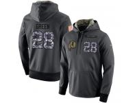 Men NFL Nike Washington Redskins #28 Darrell Green Stitched Black Anthracite Salute to Service Player Performance Hoodie