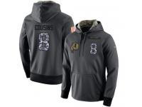 Men NFL Nike Washington Redskins #8 Kirk Cousins Stitched Black Anthracite Salute to Service Player Performance Hoodie