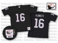 Men NFL Oakland Raiders #16 Jim Plunkett Throwback Home Black Mitchell and Ness Jersey