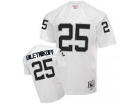 Men NFL Oakland Raiders #25 Fred Biletnikoff Throwback Road White Mitchell and Ness Jersey