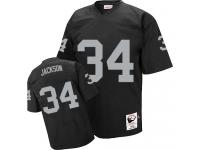 Men NFL Oakland Raiders #34 Bo Jackson Throwback Home Mitchell and Ness Black Jersey