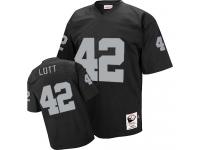 Men NFL Oakland Raiders #42 Ronnie Lott Throwback Home Black Mitchell and Ness Jersey