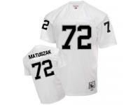 Men NFL Oakland Raiders #72 John Matuszak Throwback Road White Mitchell and Ness Jersey