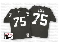 Men NFL Oakland Raiders #75 Howie Long Throwback Home Black Mitchell and Ness Jersey