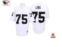 Men NFL Oakland Raiders #75 Howie Long Throwback Road White Mitchell and Ness Jersey