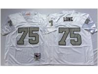 Men NFL Oakland Raiders #75 Howie Long White Throwback Jerseys