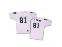 Men NFL Oakland Raiders #81 Tim Brown Throwback Road White Mitchell and Ness Jersey