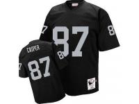 Men NFL Oakland Raiders #87 Dave Casper Throwback Home Black Mitchell and Ness Jersey
