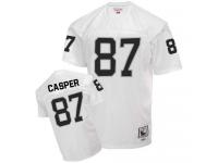 Men NFL Oakland Raiders #87 Dave Casper Throwback Road White Mitchell and Ness Jersey
