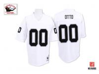 Men NFL Oakland Raiders Jim Otto Throwback Road Throwback White Mitchell and Ness Jersey