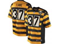 Men NFL Pittsburgh Steelers #37 Carnell Lake Authentic Elite 80th Anniversary Throwback GoldBlack Nike Jersey