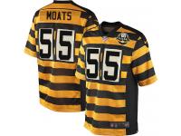 Men NFL Pittsburgh Steelers #55 Arthur Moats Authentic Elite Throwback Nike 80th Anniversary GoldBlack Jersey