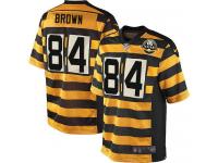 Men NFL Pittsburgh Steelers #84 Antonio Brown 80th Anniversary Throwback GoldBlack Nike Game Jersey
