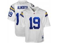 Men NFL San Diego Chargers #19 Lance Alworth Throwback Road 84 White Mitchell and Ness Jersey