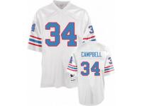 Men NFL Tennessee Titans #34 Earl Campbell Throwback Road White Mitchell and Ness Jersey