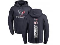 Men Nike Andre Johnson Navy Blue Backer - NFL Houston Texans #80 Pullover Hoodie