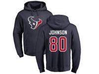 Men Nike Andre Johnson Navy Blue Name & Number Logo - NFL Houston Texans #80 Pullover Hoodie