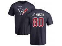 Men Nike Andre Johnson Navy Blue Name & Number Logo - NFL Houston Texans #80 T-Shirt